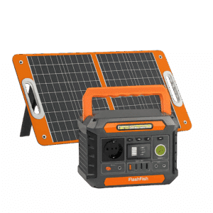 STATION D’ALIMENTATION PORTABLE FLASHFISH 200 W + PANNEAU SOLAIRE 60 W