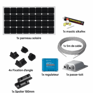 KIT SOLAIRE 12 V – 130 W – POUR CARAVANE OU BATEAU